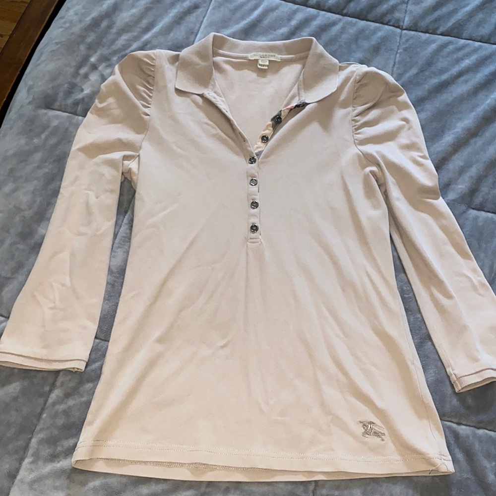 BURBERRY BRIT Women’s Button Up Collared Shirt, Medium